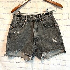 Zara Cutoff Denim Shorts High Rise Size 6 High Rise Distressed Preppy